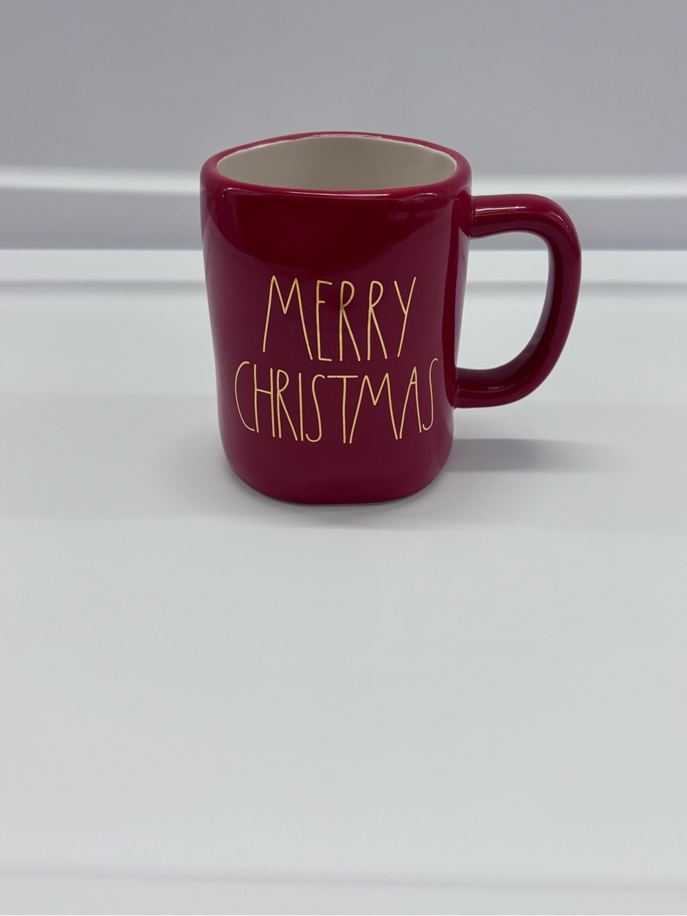 Rae Dunn Artisan Collection Red Merry Christmas Mug 18 oz Ceramic Handle